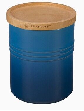 Le Creuset 2.5QT Canister w/Wood Lid- Marseille Blue